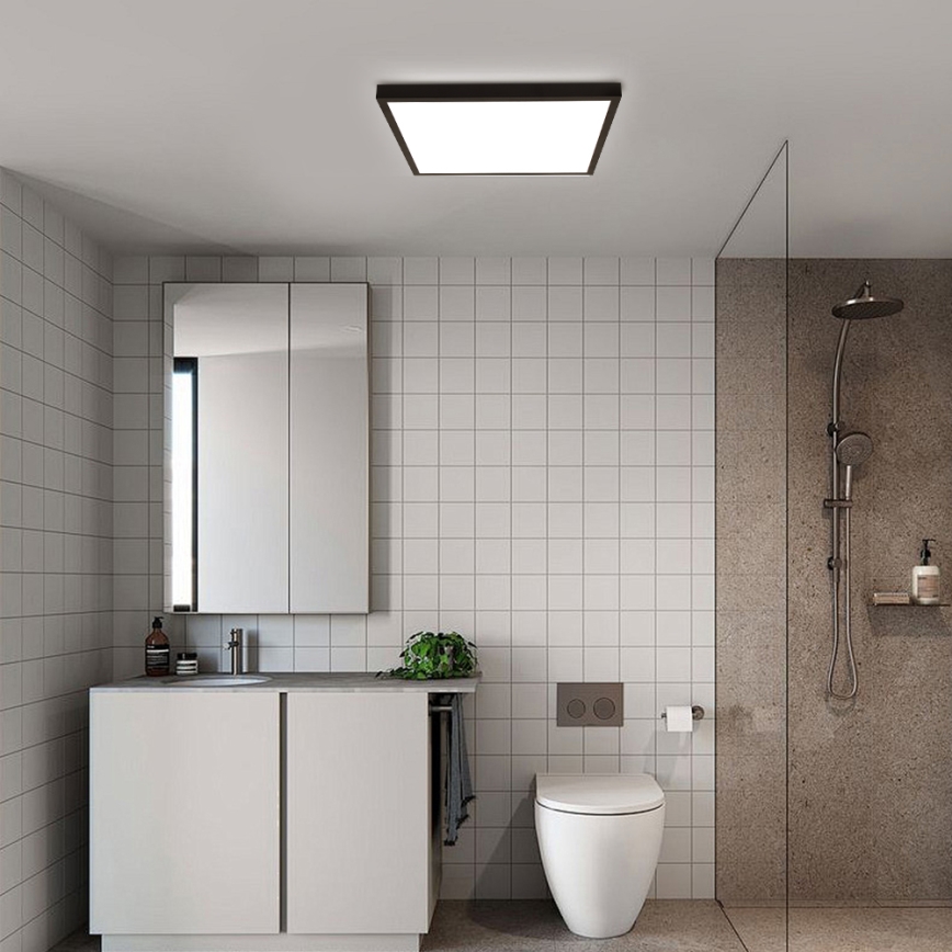 Brilagi - LED Dimmbare Deckenleuchte FRAME SMART LED/50W/230V 60x60 cm 3000-6000K IP44 Schwarz + Fernbedienung