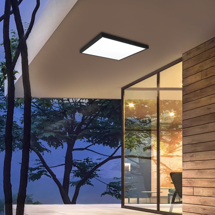 Brilagi - LED Dimmbare Deckenleuchte FRAME SMART LED/50W/230V 60x60 cm 3000-6000K IP44 Schwarz + Fernbedienung