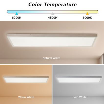 Brilagi - LED Dimmbare Deckenleuchte FRAME SMART LED/50W/230V 30x120 cm 3000-6000K IP44 weiß + Fernbedienung