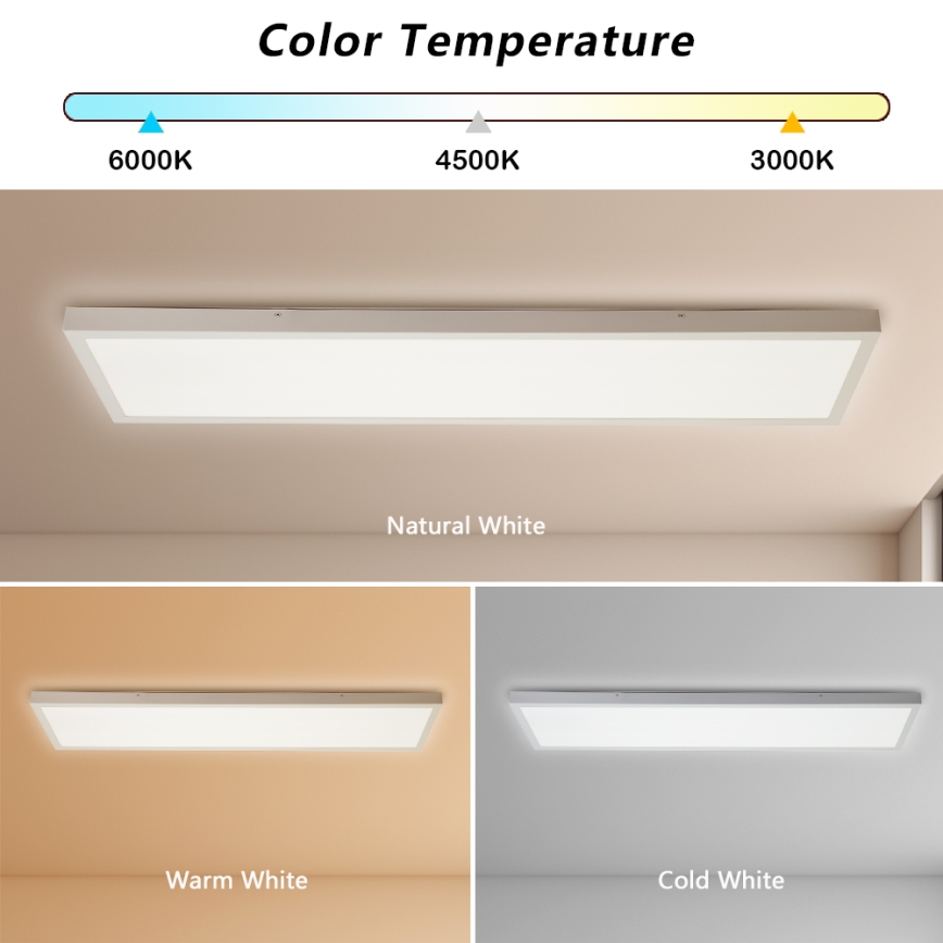 Brilagi - LED Dimmbare Deckenleuchte FRAME SMART LED/50W/230V 30x120 cm 3000-6000K IP44 weiß + Fernbedienung