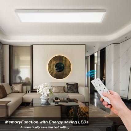 Brilagi - LED Dimmbare Deckenleuchte FRAME SMART LED/50W/230V 30x120 cm 3000-6000K IP44 weiß + Fernbedienung