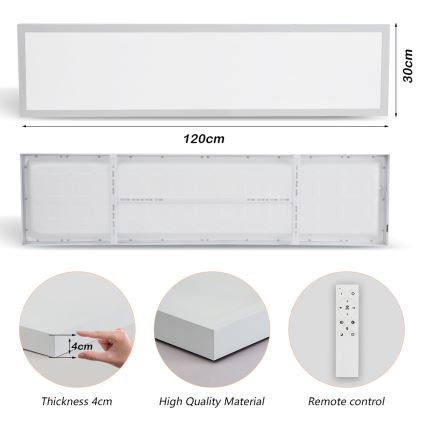 Brilagi - LED Dimmbare Deckenleuchte FRAME SMART LED/50W/230V 30x120 cm 3000-6000K IP44 weiß + Fernbedienung
