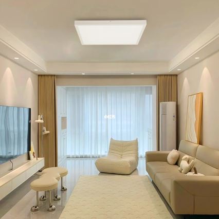 Brilagi - Dimmbare Badezimmerdeckenleuchte FRAME SMART LED/50W/230V 60x60 cm 3000-6000K IP44 Weiß + Fernbedienung