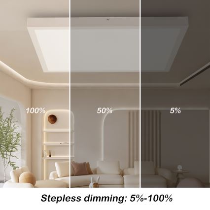 Brilagi - Dimmbare Badezimmerdeckenleuchte FRAME SMART LED/50W/230V 60x60 cm 3000-6000K IP44 Weiß + Fernbedienung