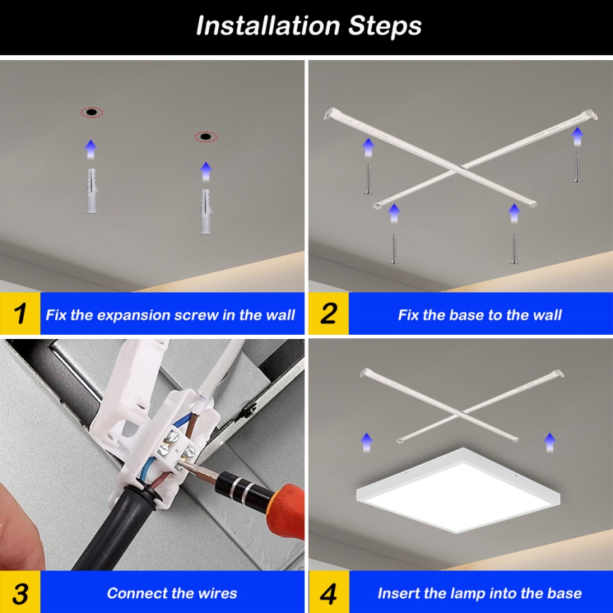 Brilagi - Dimmbare Badezimmerdeckenleuchte FRAME SMART LED/50W/230V 60x60 cm 3000-6000K IP44 Weiß + Fernbedienung