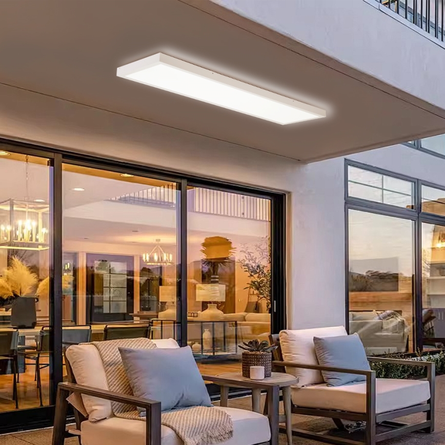 Brilagi - LED-dimmbar Badezimmer-Deckenleuchte FRAME SMART LED/50W/230V 120x30 cm 3000-6000K IP44 weiß + Fernbedienung