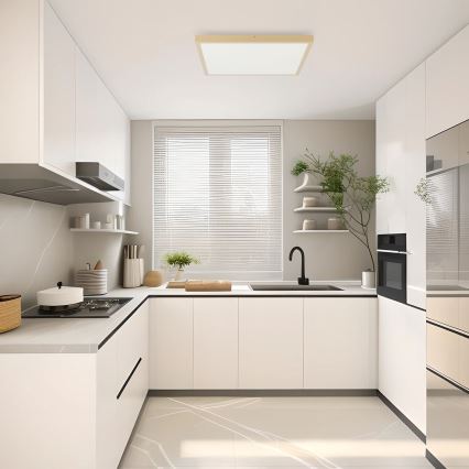 Brilagi - LED-dimmbare Badezimmer-Deckenleuchte FRAME SMART LED/50W/230V 60x60 cm 3000-6000K IP44 beige + Fernbedienung