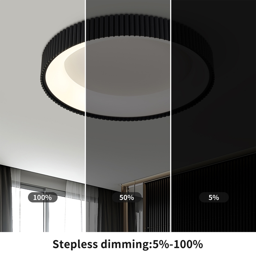 Brilagi - LED dimmbare Deckenleuchte FALCON MODERN LED/54W/230V 3000-6500K pr. 60 cm schwarz + Fernbedienung