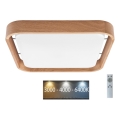 Brilagi - LED dimmbare Deckenleuchte MANAROLA CUBIC LED/24W/230V 45x45 cm 3000-6500K Eiche + Fernbedienung