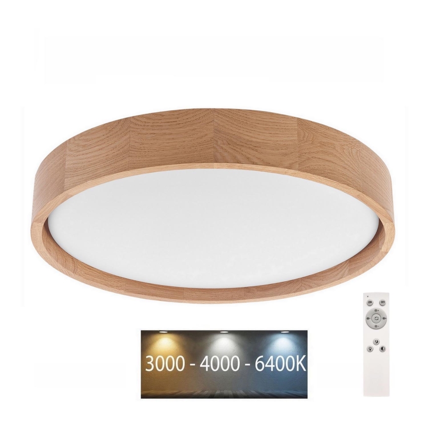 Brilagi - LED dimmbare Deckenleuchte MANAROLA LED/24W/230V 3000-6500K Eiche + Fernbedienung