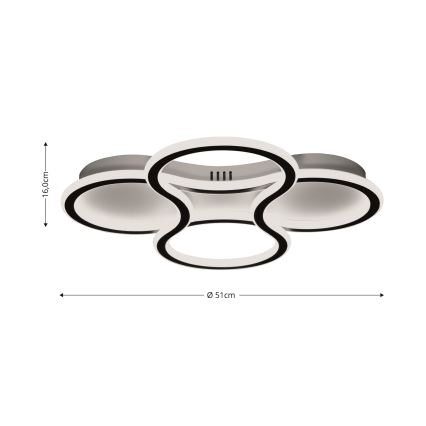 Brilagi - ORELLI LED-Deckenleuchte, dimmbar, 53 W / 230 V, Ø 51 cm, 3000–6000 K, mit Fernbedienung
