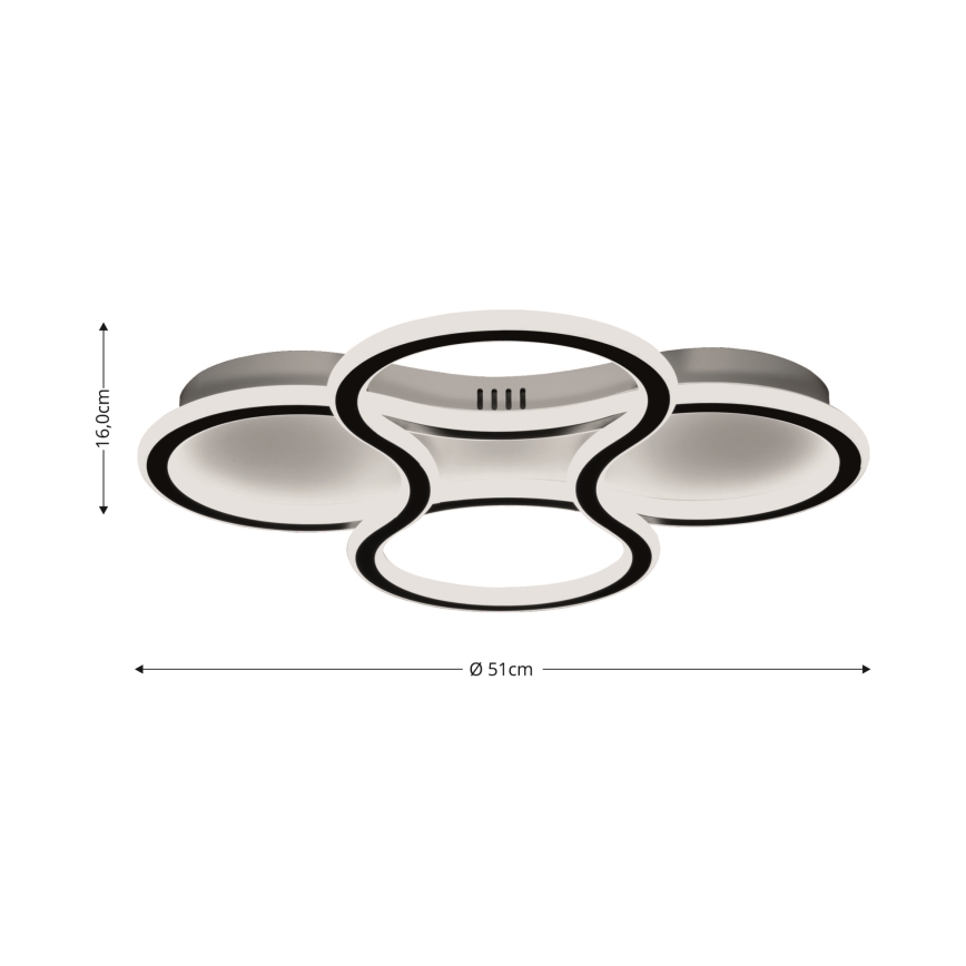 Brilagi - ORELLI LED-Deckenleuchte, dimmbar, 53 W / 230 V, Ø 51 cm, 3000–6000 K, mit Fernbedienung