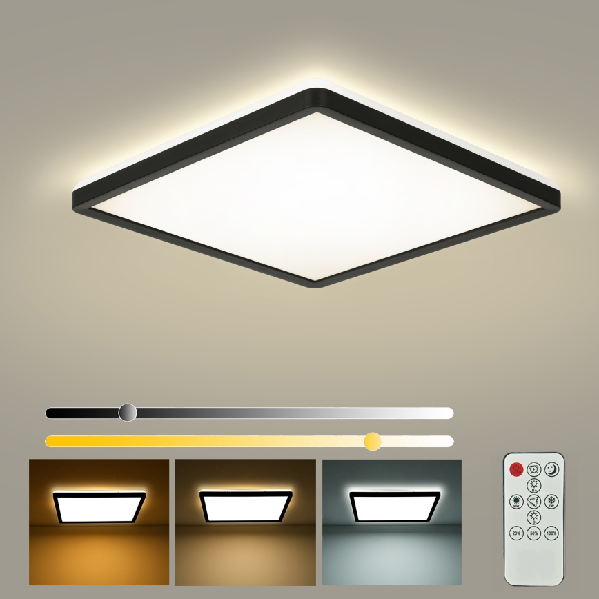 Brilagi - LED-dimmbare Deckenleuchte ULTRA SLIM LED/18W/230V 2700-6500K 30x30 cm schwarz + Fernbedienung