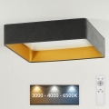 Brilagi - LED dimmbare Deckenleuchte VELVET SQUARE LED/24W/230V 43x43 cm 3000/4000/6500K + Fernbedienung grau
