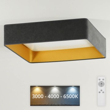 Brilagi - LED dimmbare Deckenleuchte VELVET SQUARE LED/24W/230V 43x43 cm 3000/4000/6500K + Fernbedienung grau