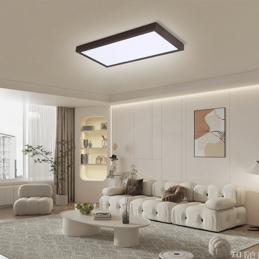 Brilagi - LED Dimmbare Badezimmer-Deckenleuchte FRAME SMART LED/30W/230V 30x60 cm 3000-6000K schwarz + Fernbedienung