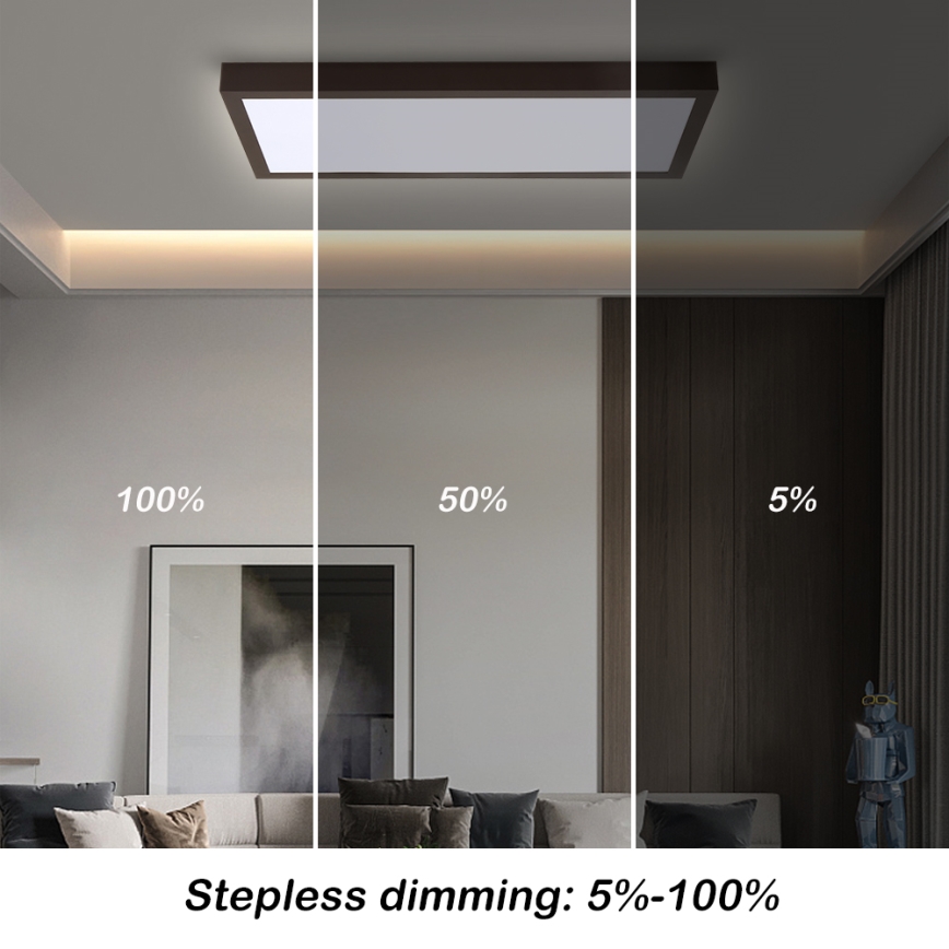 Brilagi - LED Dimmbare Badezimmer-Deckenleuchte FRAME SMART LED/30W/230V 30x60 cm 3000-6000K schwarz + Fernbedienung