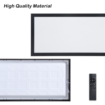 Brilagi - LED Dimmbare Badezimmer-Deckenleuchte FRAME SMART LED/30W/230V 30x60 cm 3000-6000K schwarz + Fernbedienung