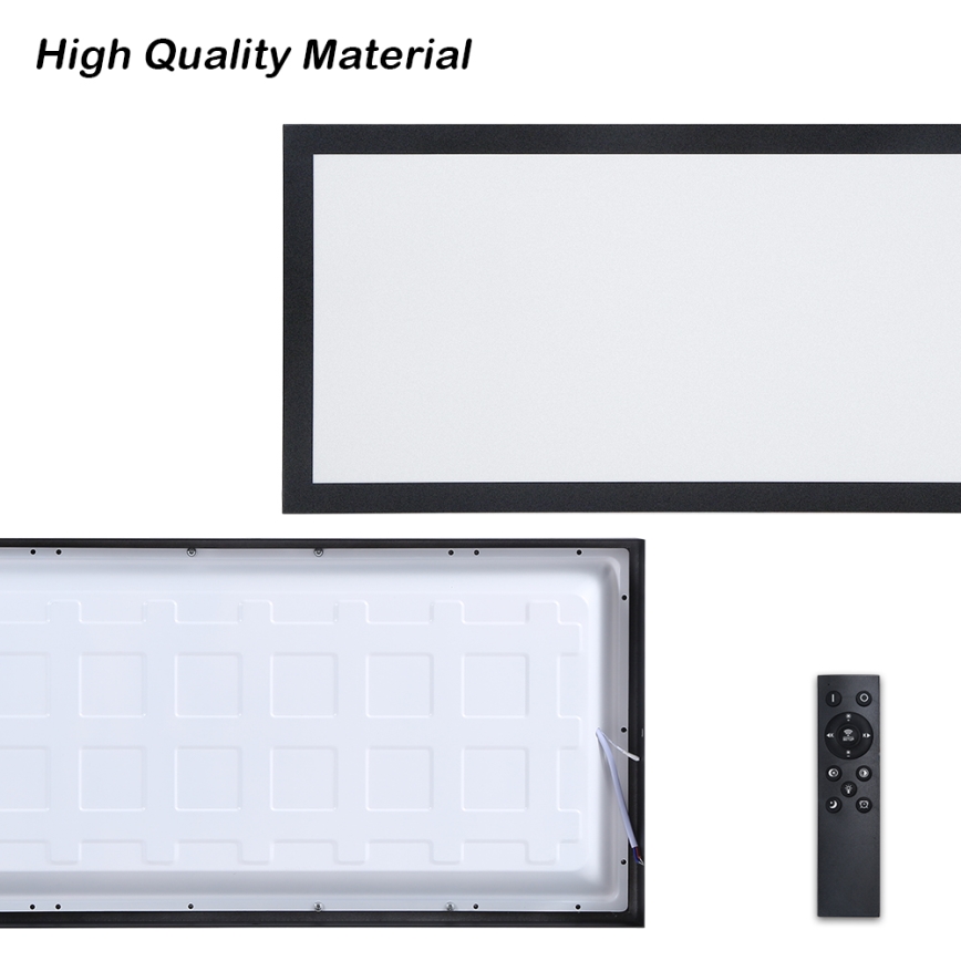 Brilagi - LED Dimmbare Badezimmer-Deckenleuchte FRAME SMART LED/30W/230V 30x60 cm 3000-6000K schwarz + Fernbedienung