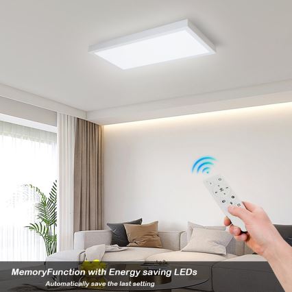 Brilagi - LED Dimmbare Badezimmer-Deckenleuchte FRAME SMART LED/30W/230V 30x60 cm 3000-6000K IP44 weiß + Fernbedienung