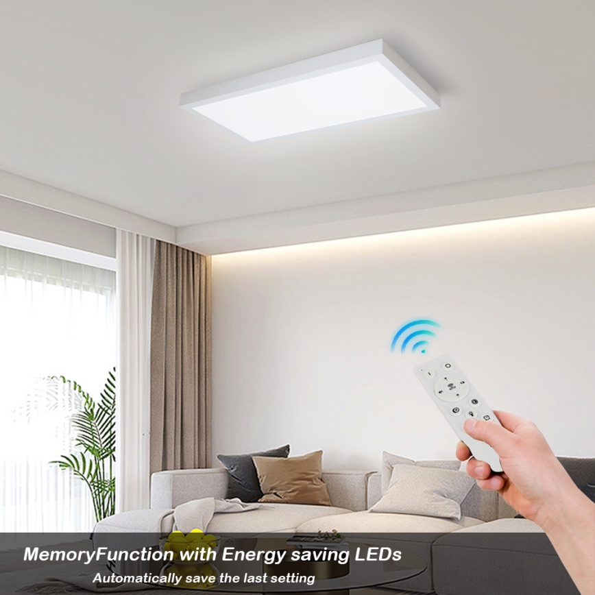 Brilagi - LED Dimmbare Badezimmer-Deckenleuchte FRAME SMART LED/30W/230V 30x60 cm 3000-6000K IP44 weiß + Fernbedienung