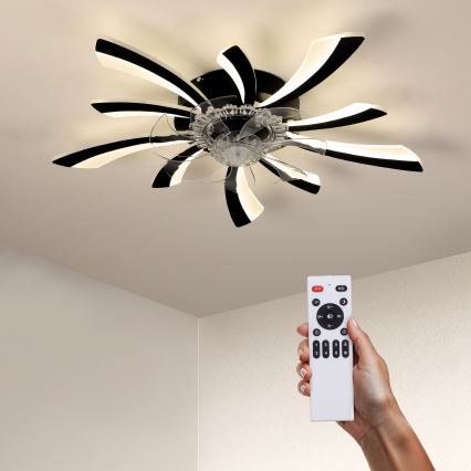 Brilagi - LED dimmbare Deckenleuchte mit Ventilator LED/50W/230V 3000-6500K Schwarz + Fernbedienung