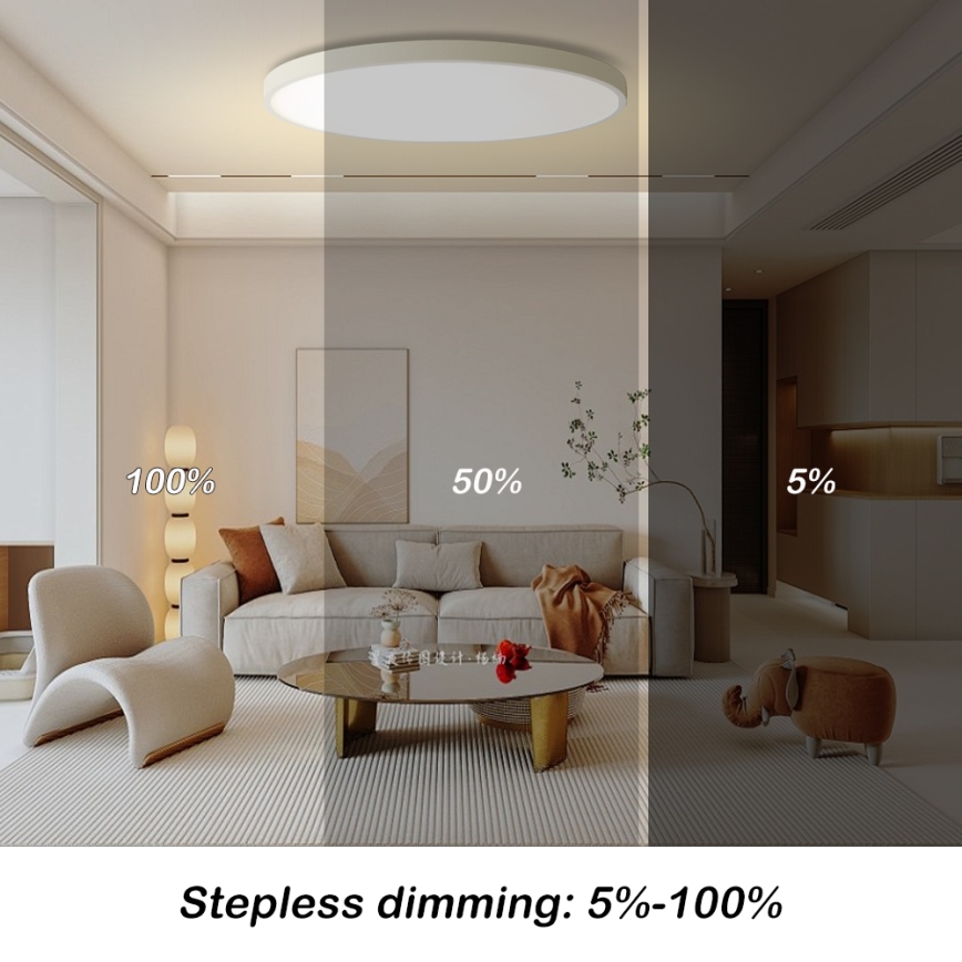 Brilagi - dimmbare LED-Deckenleuchte POOL SMART LED/128W/230V 3000-6000K Ø 100 cm Wi‑Fi Tuya weiß + Fernbedienung