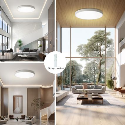 Brilagi - dimmbare LED-Deckenleuchte POOL SMART LED/128W/230V 3000-6000K Ø 100 cm Wi‑Fi Tuya weiß + Fernbedienung