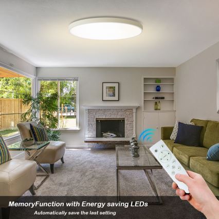Brilagi - dimmbare LED-Deckenleuchte POOL SMART LED/128W/230V 3000-6000K Ø 100 cm Wi‑Fi Tuya weiß + Fernbedienung