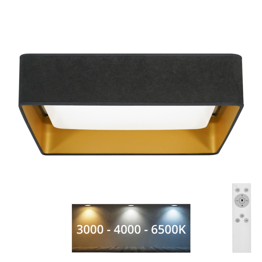 Brilagi - LED dimmbare Deckenleuchte VELVET SQUARE LED/24W/230V 43x43 cm 3000/4000/6500K + Fernbedienung grau
