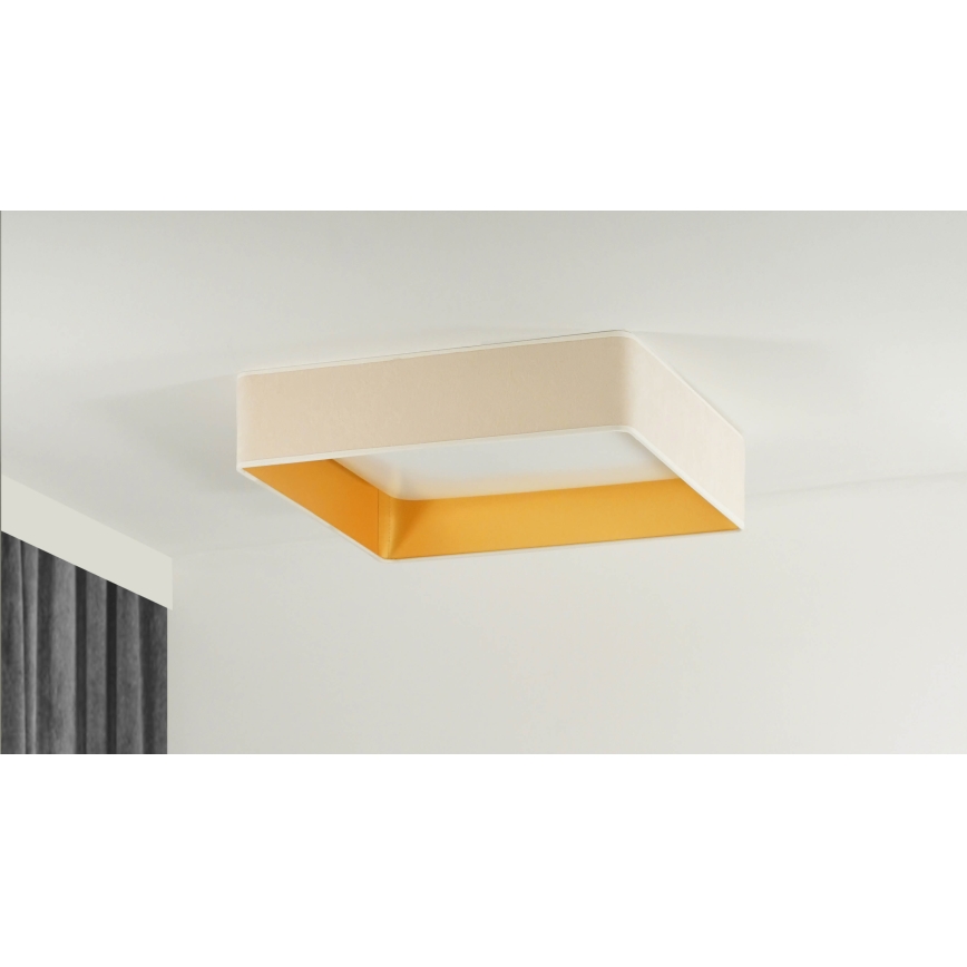 Brilagi - Dimmbare LED-Deckenleuchte VELVET SQUARE SMART LED/36W/230V 60x60 cm 2700-6500K Wi-Fi Tuya + Fernbedienung cremefarben