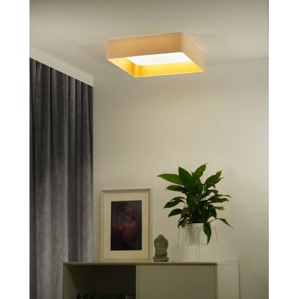 Brilagi - Dimmbare LED-Deckenleuchte VELVET SQUARE SMART LED/36W/230V 60x60 cm 2700-6500K Wi-Fi Tuya + Fernbedienung cremefarben