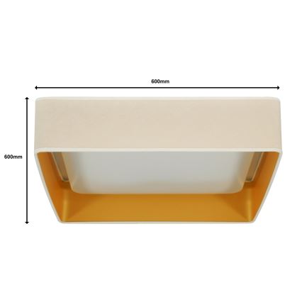Brilagi - Dimmbare LED-Deckenleuchte VELVET SQUARE SMART LED/36W/230V 60x60 cm 2700-6500K Wi-Fi Tuya + Fernbedienung cremefarben