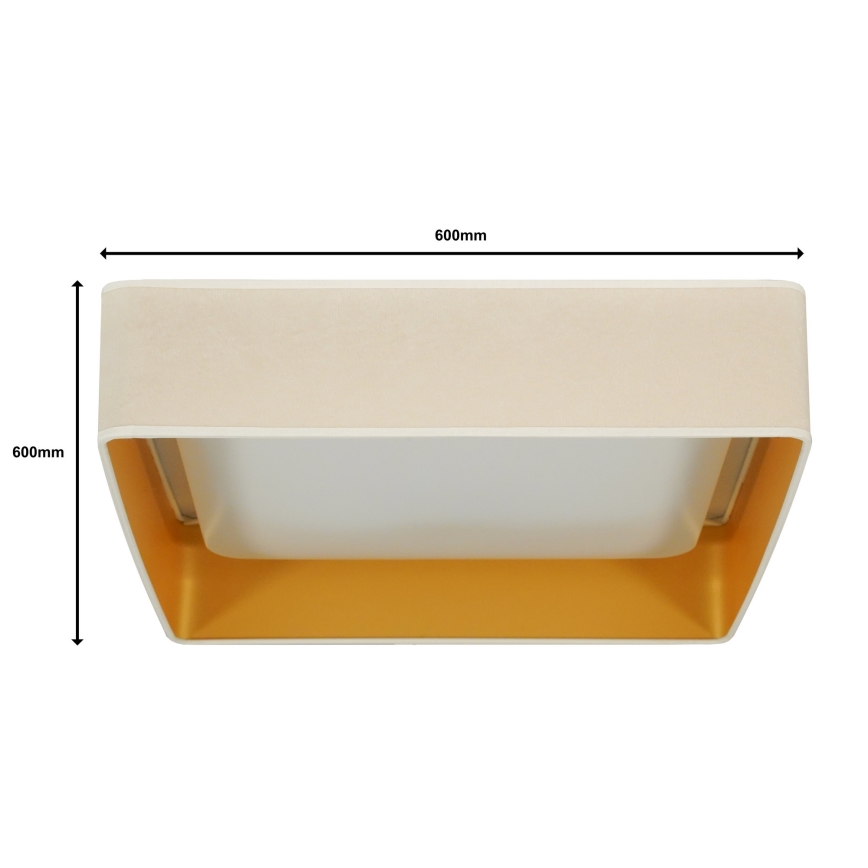 Brilagi - Dimmbare LED-Deckenleuchte VELVET SQUARE SMART LED/36W/230V 60x60 cm 2700-6500K Wi-Fi Tuya + Fernbedienung cremefarben