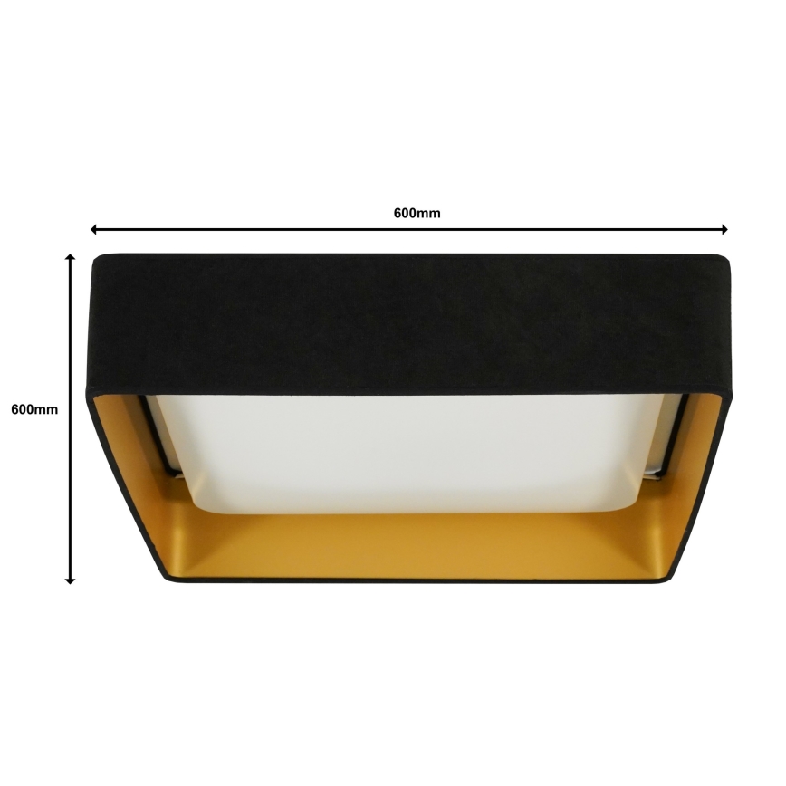 Brilagi - LED-dimmbare Deckenleuchte VELVET SQUARE SMART LED/36W/230V 60x60 cm 2700-6500K Wi-Fi Tuya + Fernbedienung schwarz