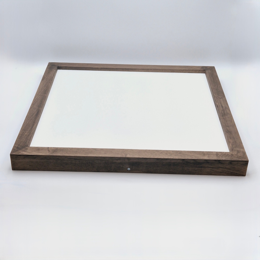Brilagi - LED dimmbares Badezimmer-Deckenleuchte WOODY FRAME LED/50W/230V Eiche Nussbaum 60x60 cm 3000-6000K IP44 + Fernbedienung