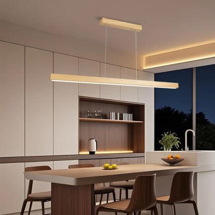 Brilagi - LED-dimmbare Pendelleuchte an Kabel OAK SMART LED/30W/230V Wi-Fi Tuya Eiche + Fernbedienung