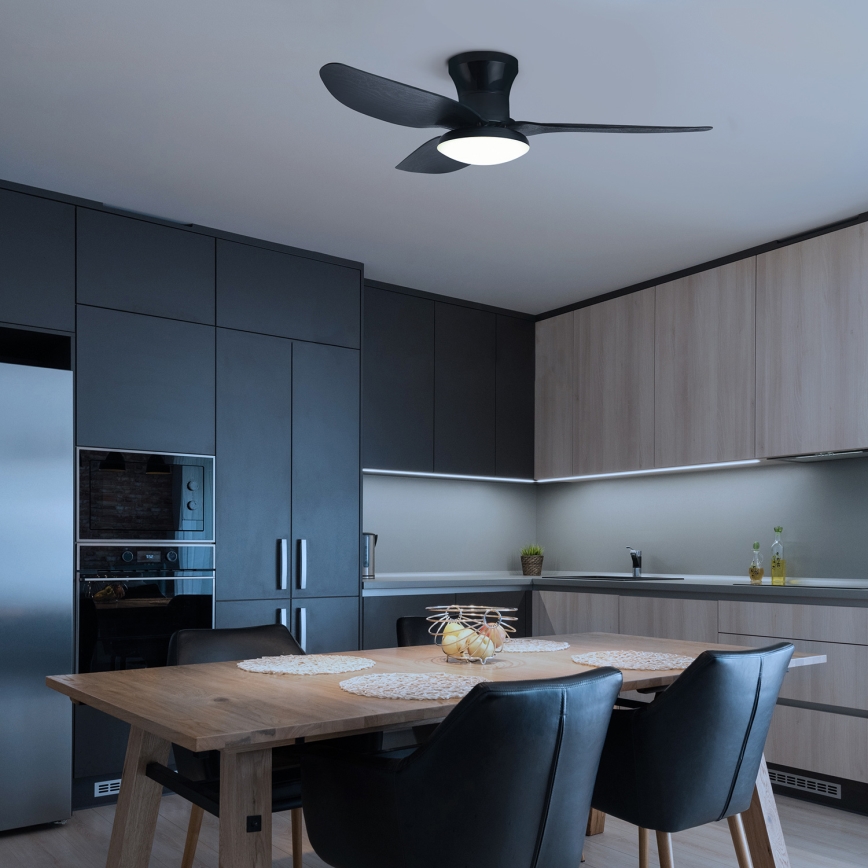 Brilagi - LED dimmbarer Deckenventilator LED/30W/230V 3000-6500K schwarz + Fernbedienung