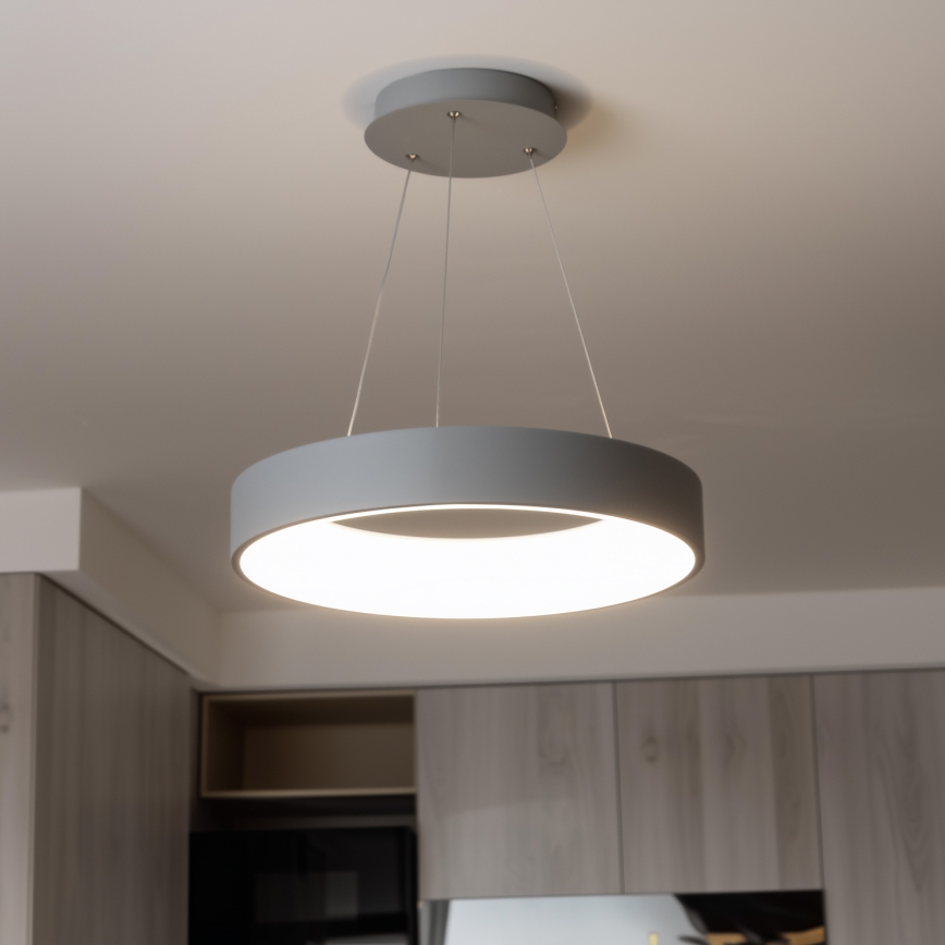 Brilagi - LED dimmbarer Kronleuchter an Seil FALCON LED/80W/230V 3000-6500K Ø 60 cm grau + Fernbedienung