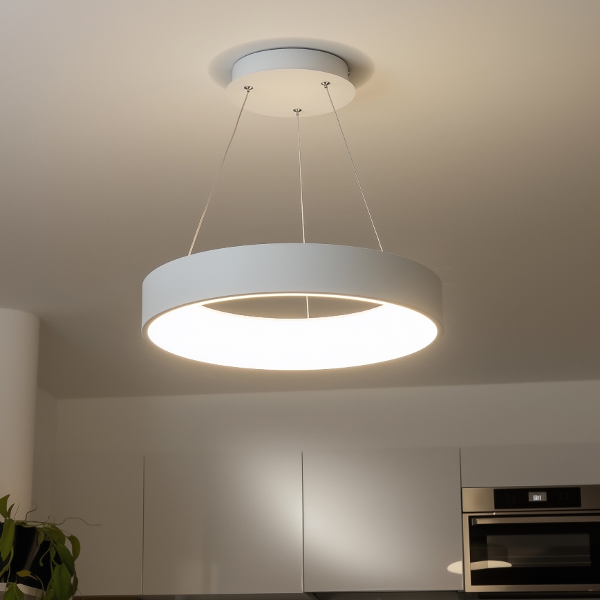 Brilagi - LED dimmbarer Kronleuchter an Seil FALCON LED/80W/230V 3000-6500K Ø 60 cm weiß + Fernbedienung