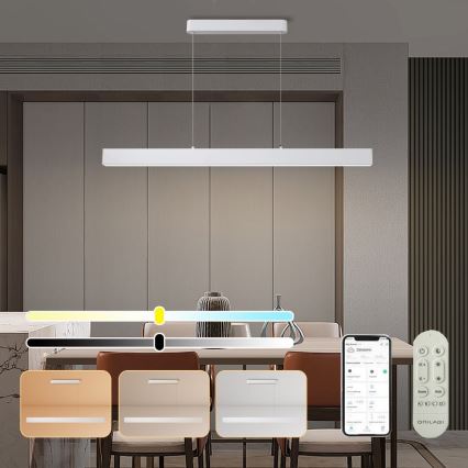 Brilagi - LED Dimmbarer Hängeleuchte SLEEKLINE SMART LED/40W/230V 3000-6000K Wi-Fi Tuya Weiß + Fernbedienung