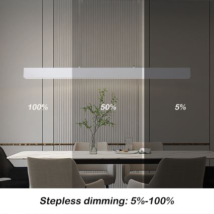 Brilagi - LED Dimmbarer Hängeleuchte SLEEKLINE SMART LED/40W/230V 3000-6000K Wi-Fi Tuya Weiß + Fernbedienung