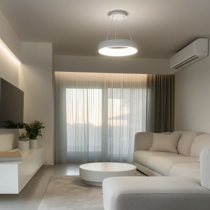 Brilagi - LED dimmbarer Kronleuchter an Seil FALCON LED/80W/230V 3000-6500K Ø 60 cm weiß + Fernbedienung