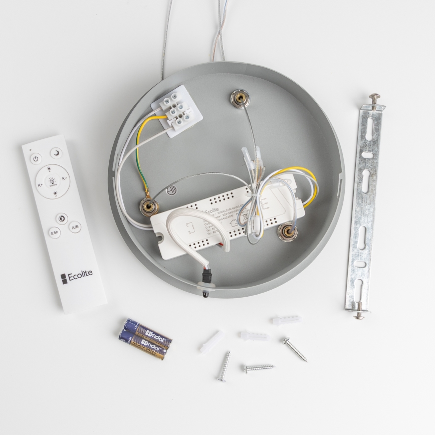 Brilagi - LED dimmbarer Kronleuchter an Seil FALCON LED/80W/230V 3000-6500K Ø 60 cm grau + Fernbedienung