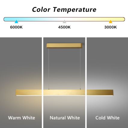 Brilagi - LED dimmbare Hängeleuchte an Kabel SLEEKLINE SMART LED/40W/230V 3000-6000K Wi-Fi Tuya goldfarben + Fernbedienung