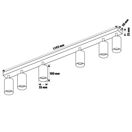 Brilagi - LED-dimmbare Spot-Leuchte SELE GOLDEN 6x GU10/6,5W/230V 2700-6500K schwarz/gold