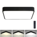 Brilagi - LED dimmbares Deckenleuchte POOL SQUARE LED/36W/230V 3000-6000K 40x40 cm schwarz + Fernbedienung