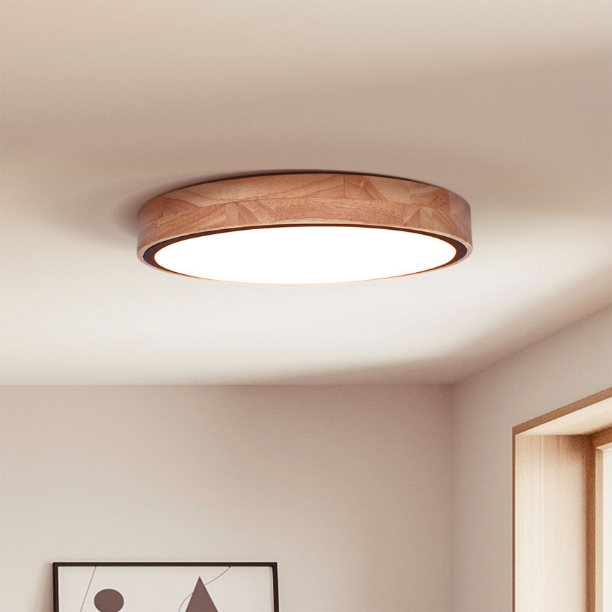 Brilagi - LED dimmbare Deckenleuchte GLORIA LED/48W/230V 3000-6500K Eiche Ø 40 cm + Fernbedienung