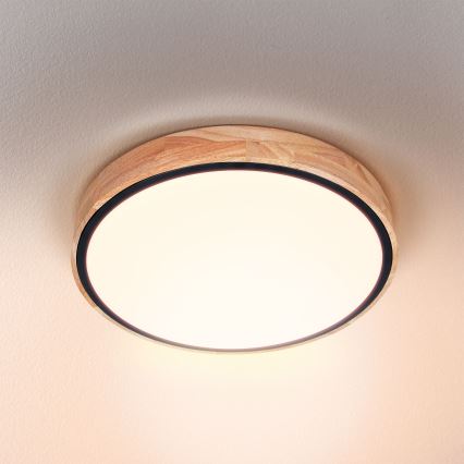 Brilagi - LED dimmbare Deckenleuchte GLORIA LED/48W/230V 3000-6500K Eiche Ø 40 cm + Fernbedienung