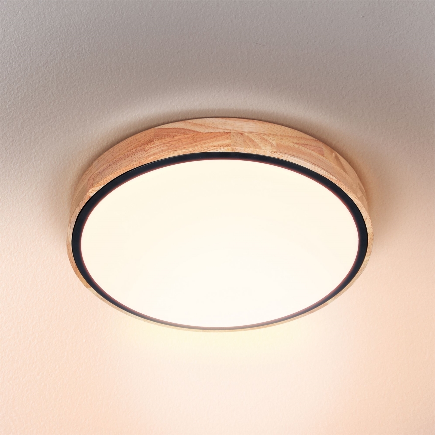 Brilagi - LED dimmbare Deckenleuchte GLORIA LED/48W/230V 3000-6500K Eiche Ø 40 cm + Fernbedienung